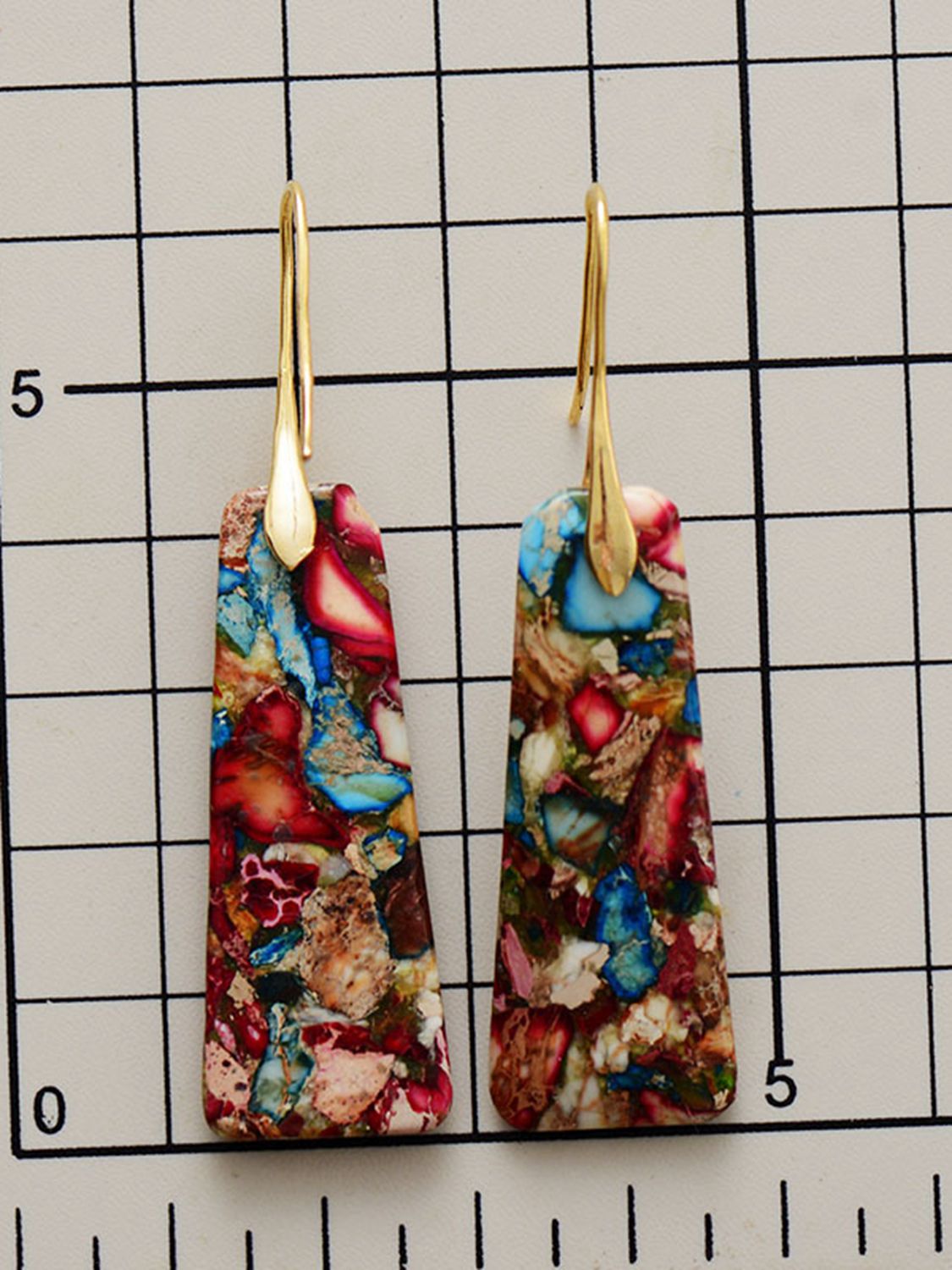Trapezoid Stone Drop Earrings