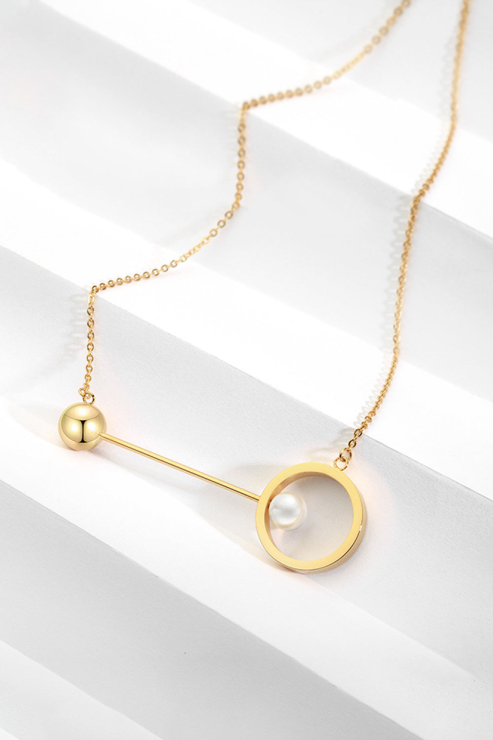 18k Gold-Plate and Pearl Necklace