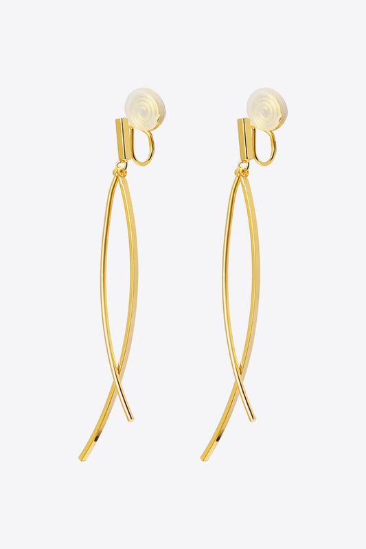 18k Gold Plated Clip-On Drop Earrings
