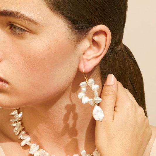 Mother-of-Pearl Chunky Beaded Earrings