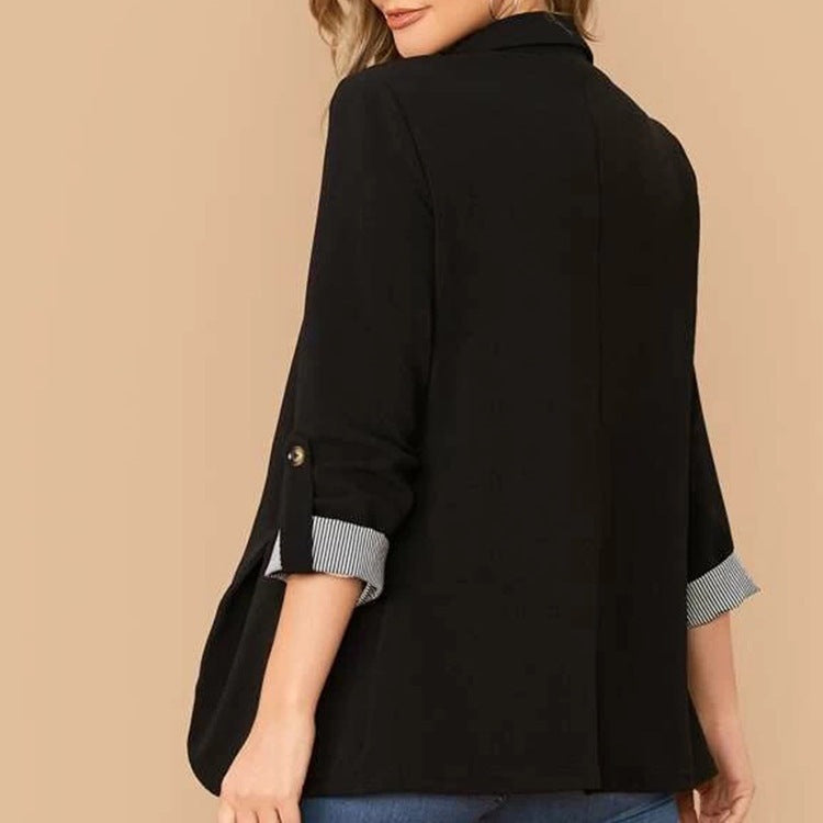 Roll-Tab Blazer with Pockets