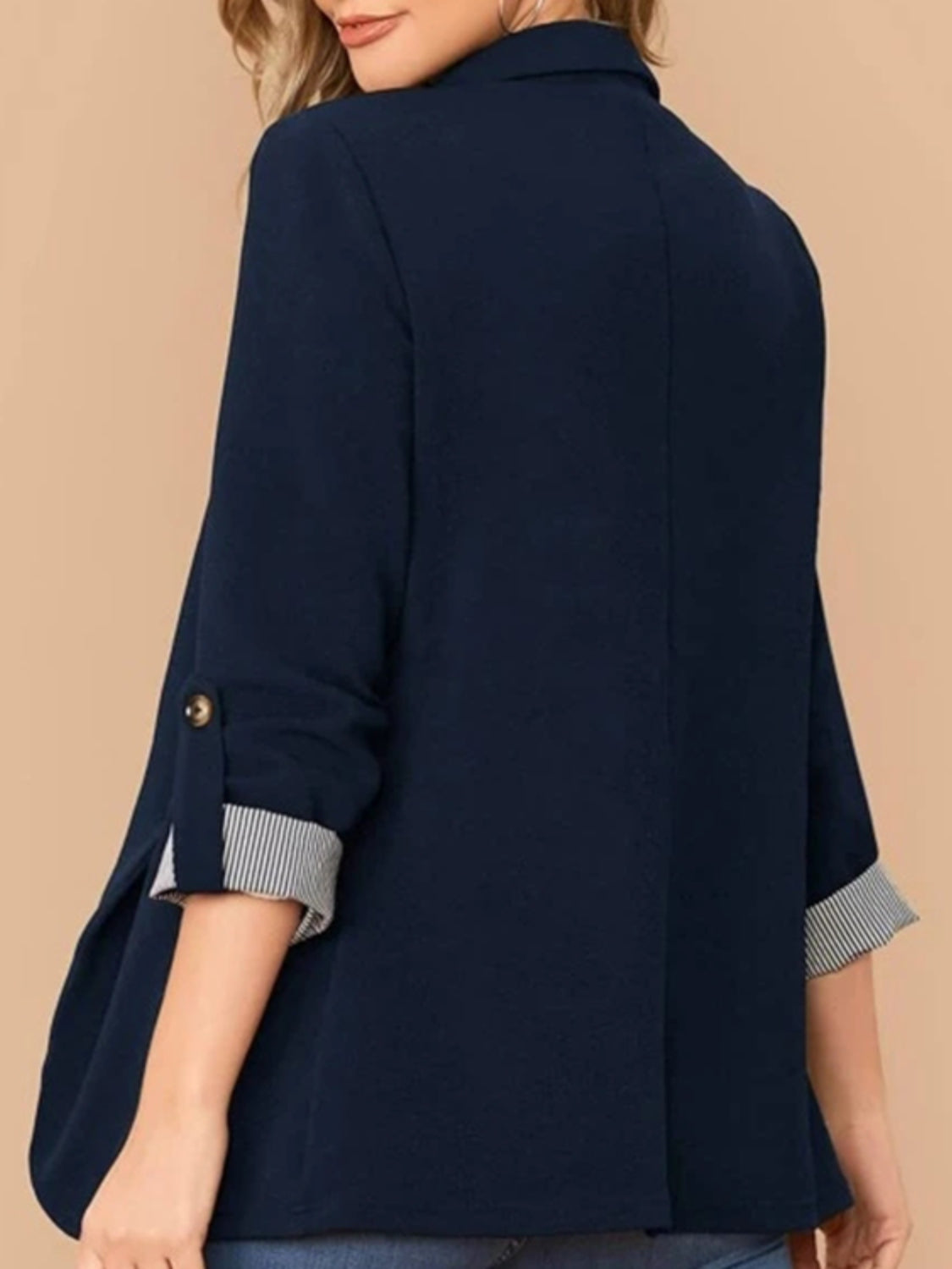 Roll-Tab Blazer with Pockets