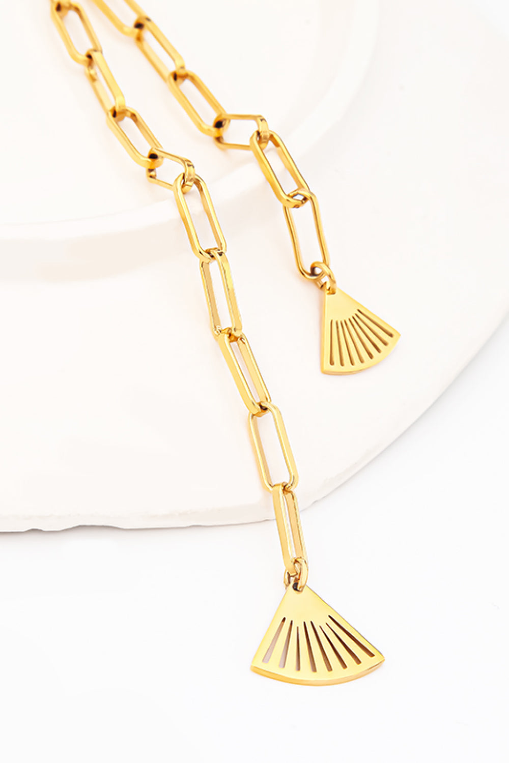 Layered 18k Gold-Plated Fan Necklace
