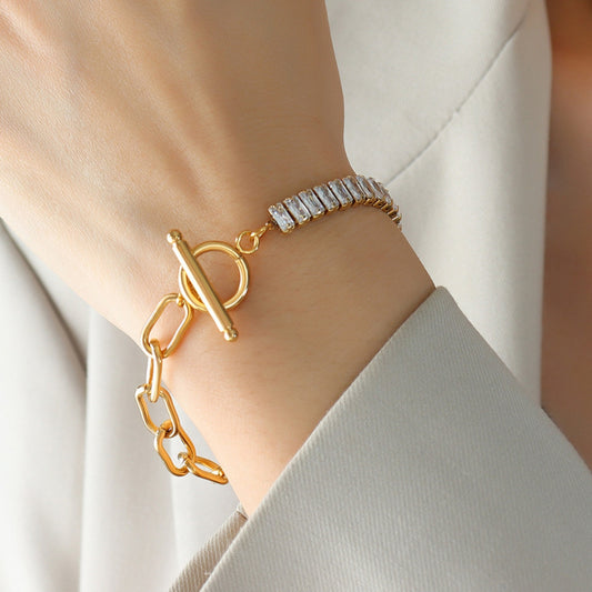 18k Gold-Plated Titanium Chainlink Bracelet