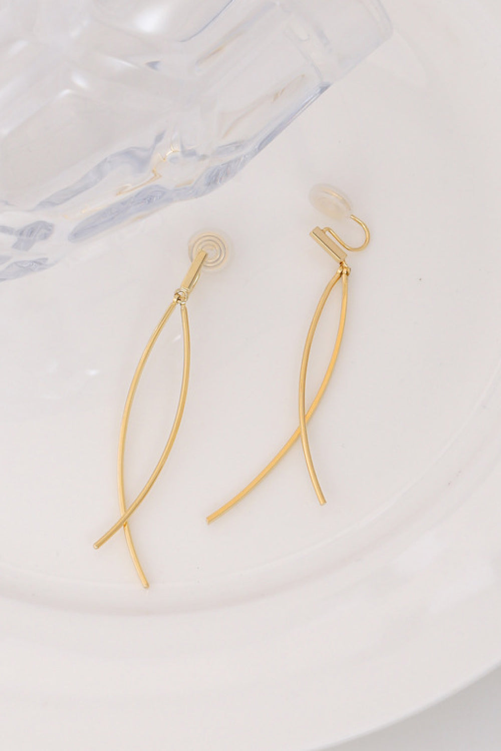18k Gold Plated Clip-On Drop Earrings
