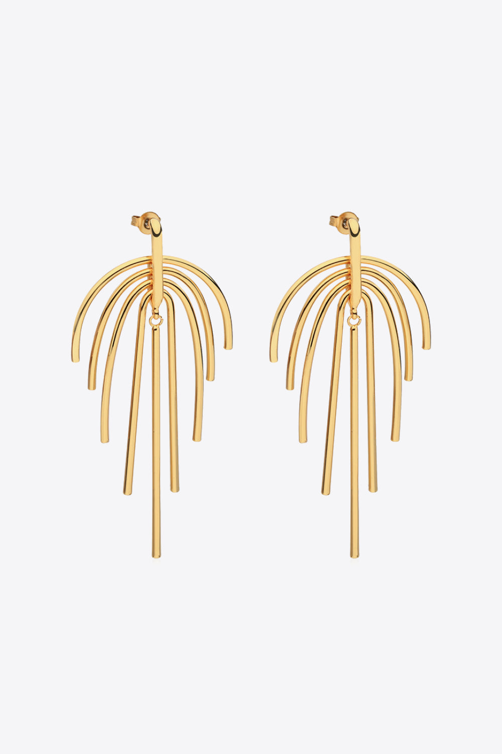 Abstract Palm Leaf Dangle Earrings