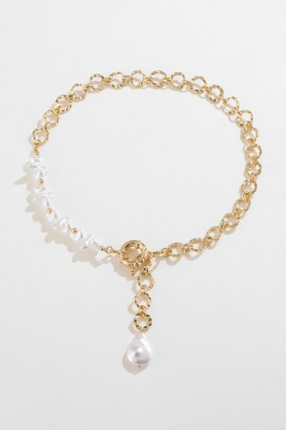 Freshwater Pearl Chunky Lariat Necklace