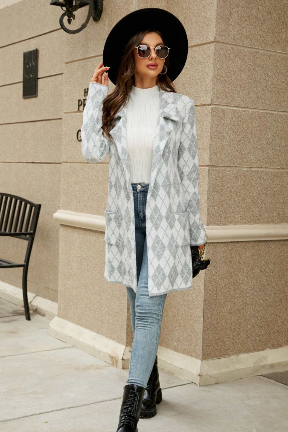 Double Take Plaid Jacket with Pockets
