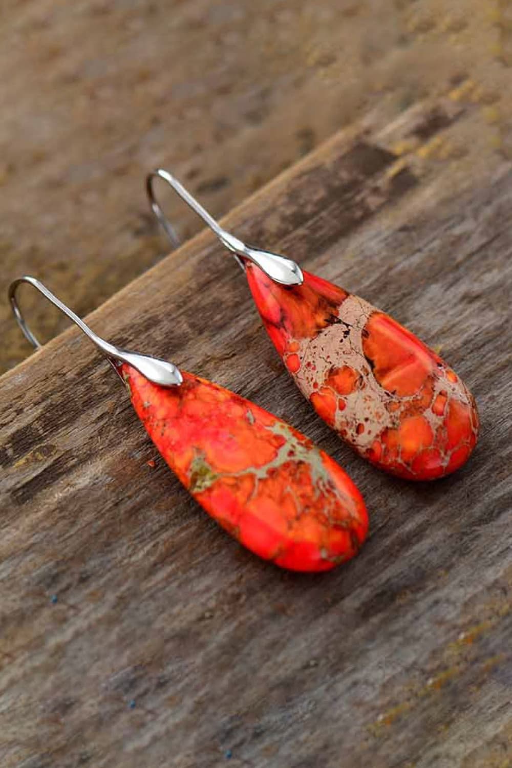 Handmade Teardrop Stone Dangle Earrings