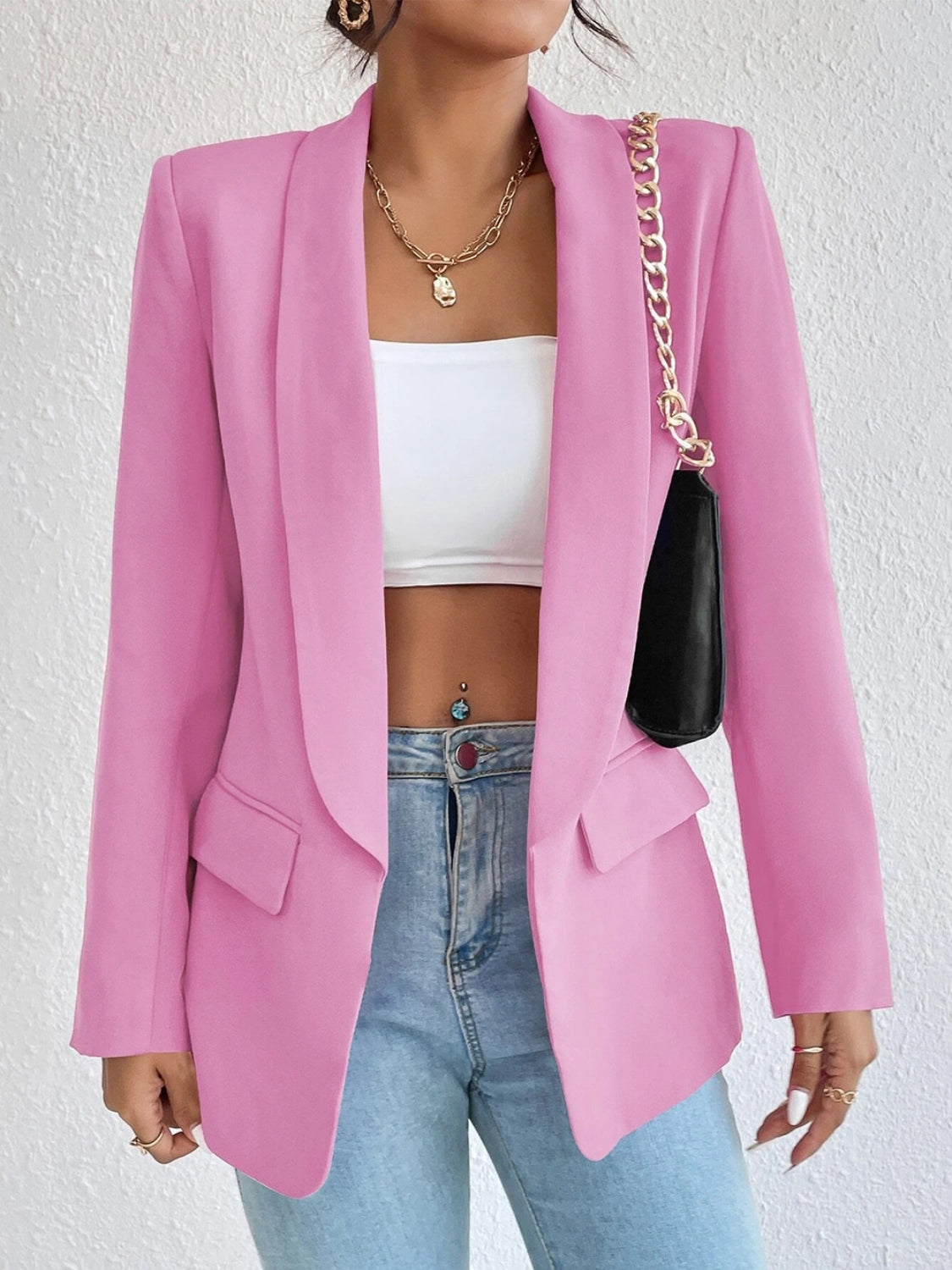 Shawl-Collar Summer Blazer