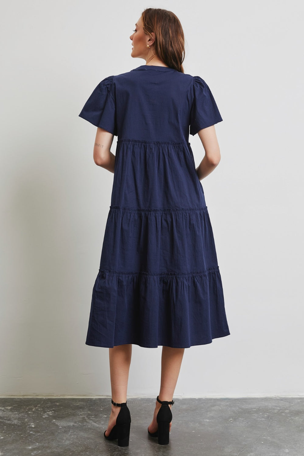 HEYSON Cotton Poplin Tiered Midi Dress