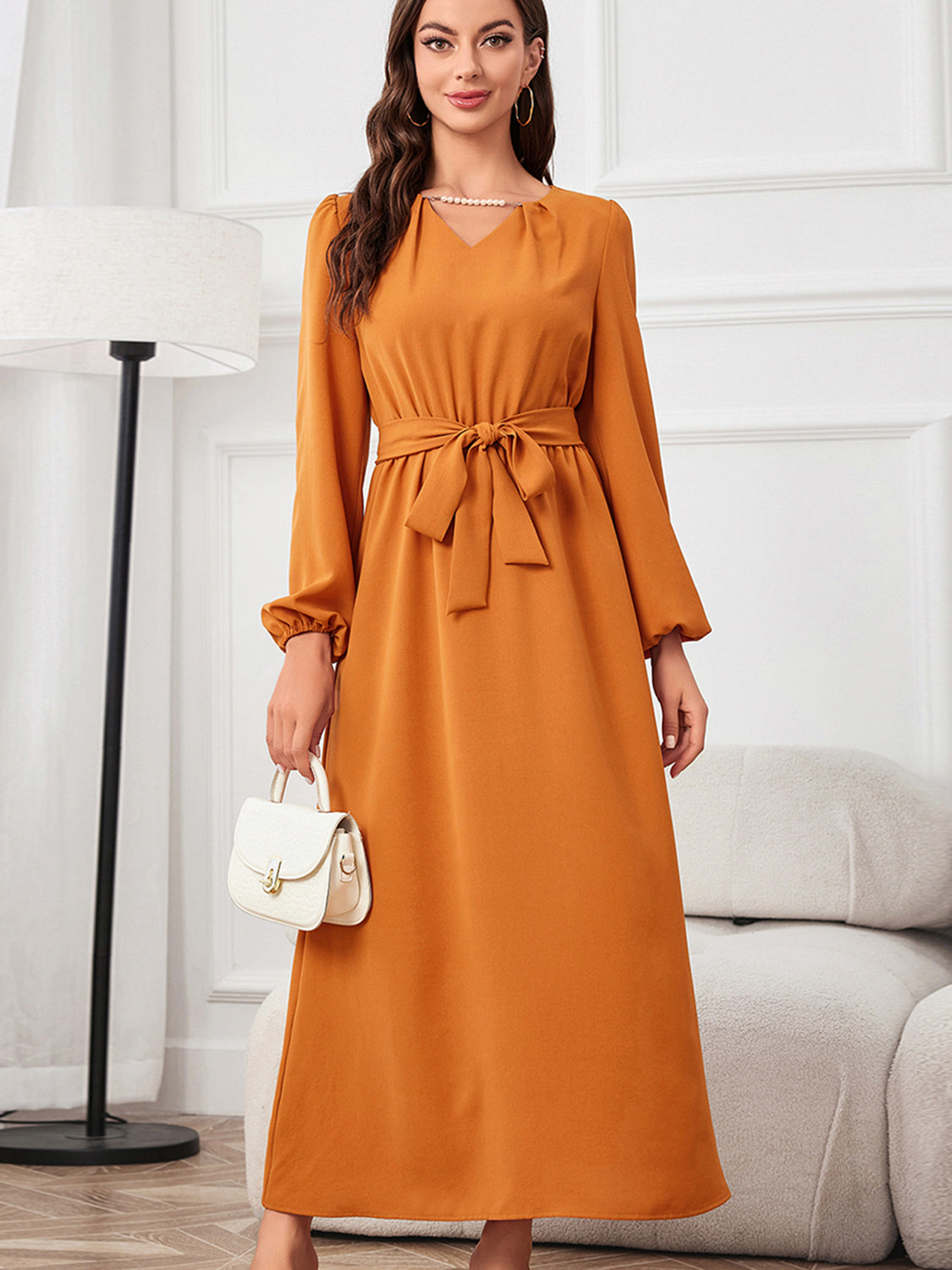 Puff-Sleeved Maxi Dress