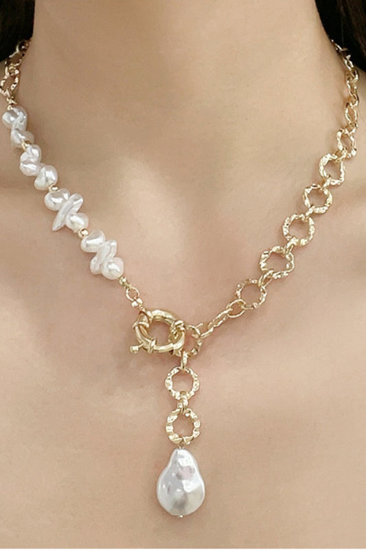 Freshwater Pearl Chunky Lariat Necklace
