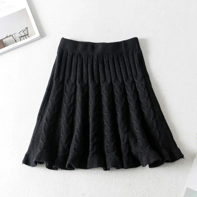Knit Ruffle Mini Skirt