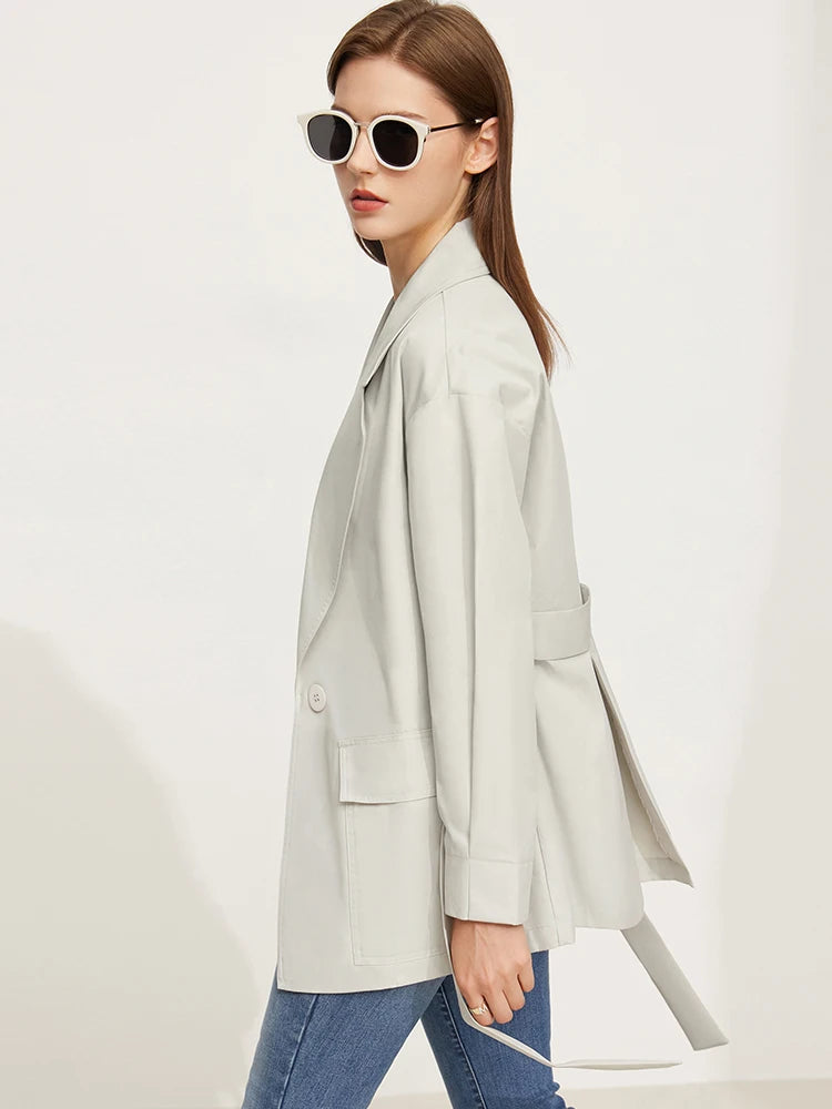 Amii Belted Cotton-Blend Trench Coat