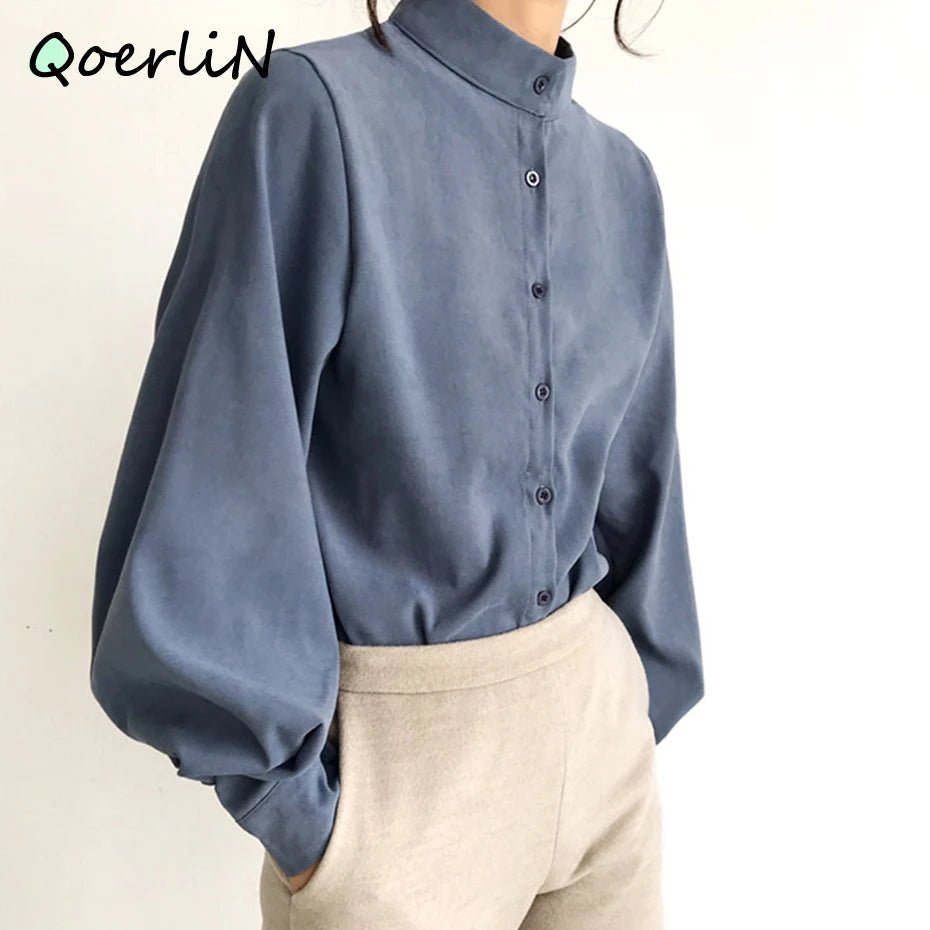 Lantern-Sleeve Blouse