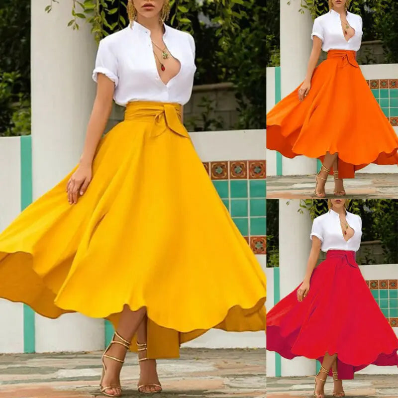 A-Line Midi Wrap Skirt