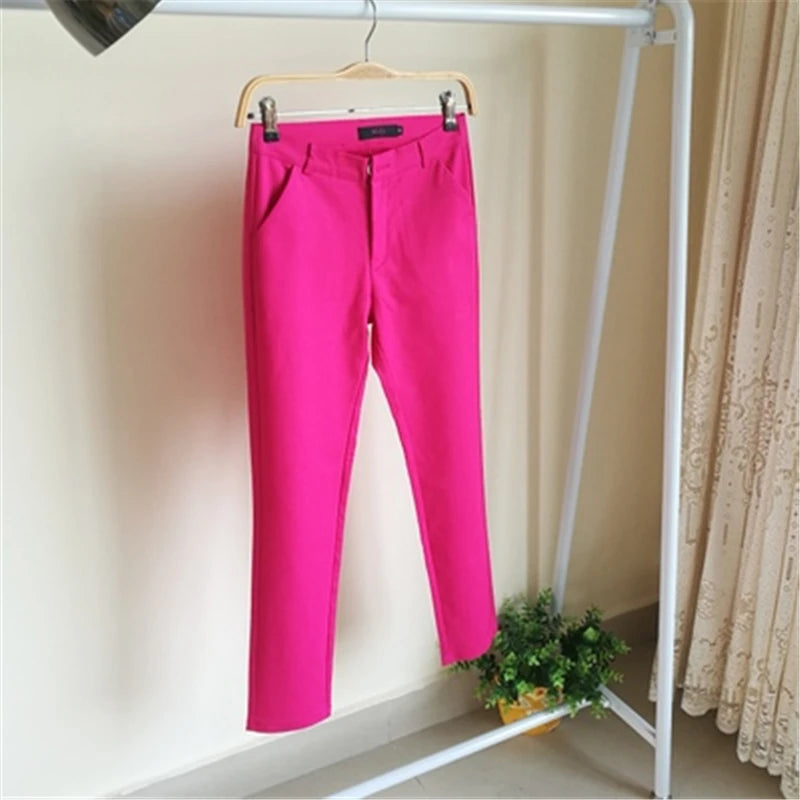 Cotton-Blend Pencil Trousers