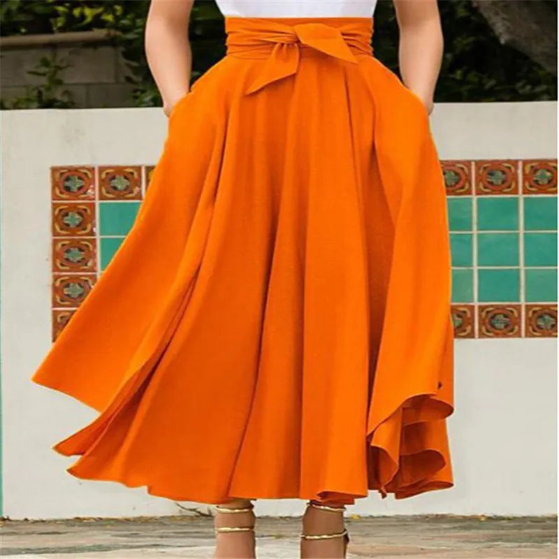 A-Line Midi Wrap Skirt