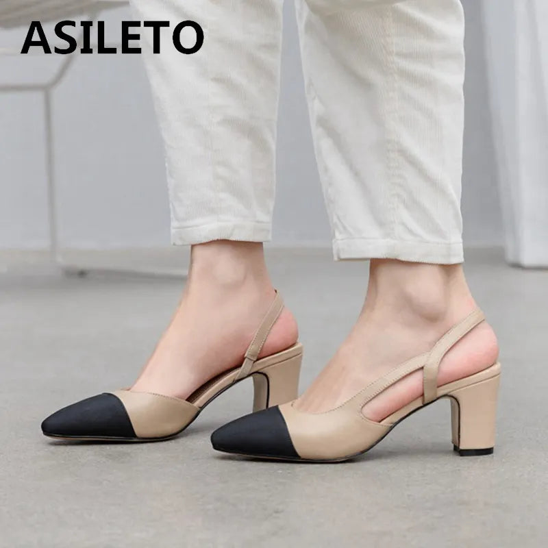Color Block Neutral Slingbacks
