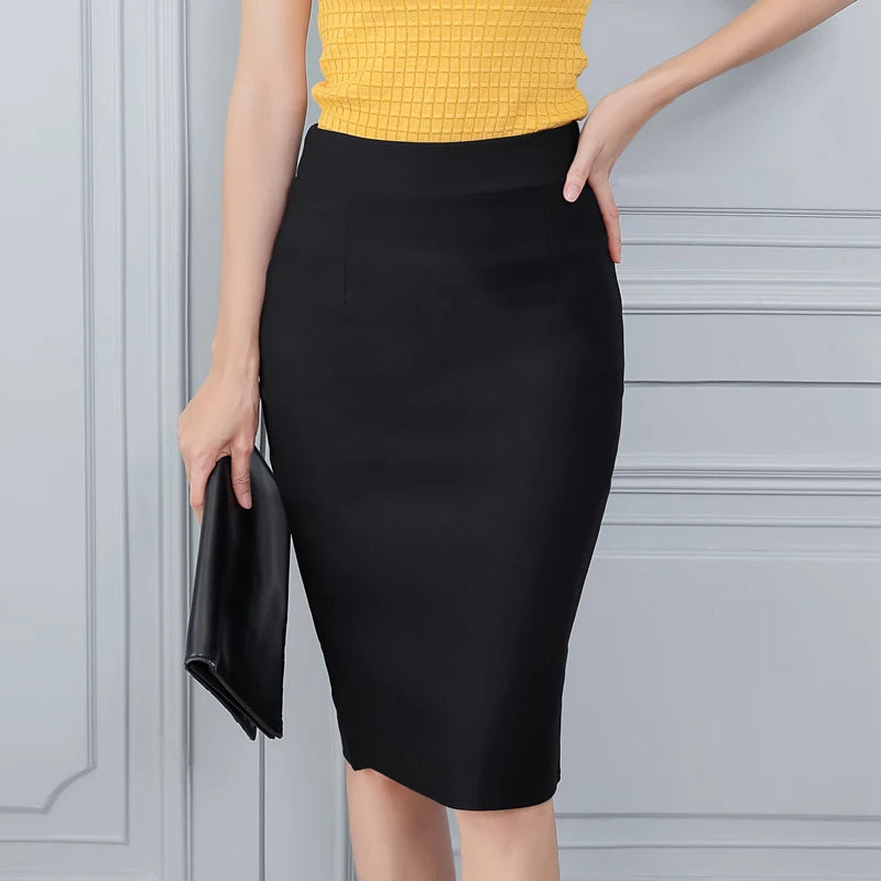 Cotton-Blend Pencil Skirt
