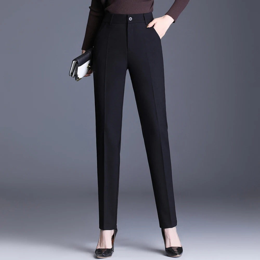 Cotton-Blend Straight-Leg Trousers