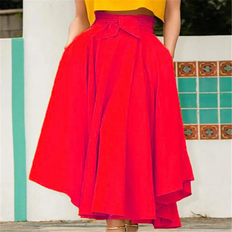 A-Line Midi Wrap Skirt