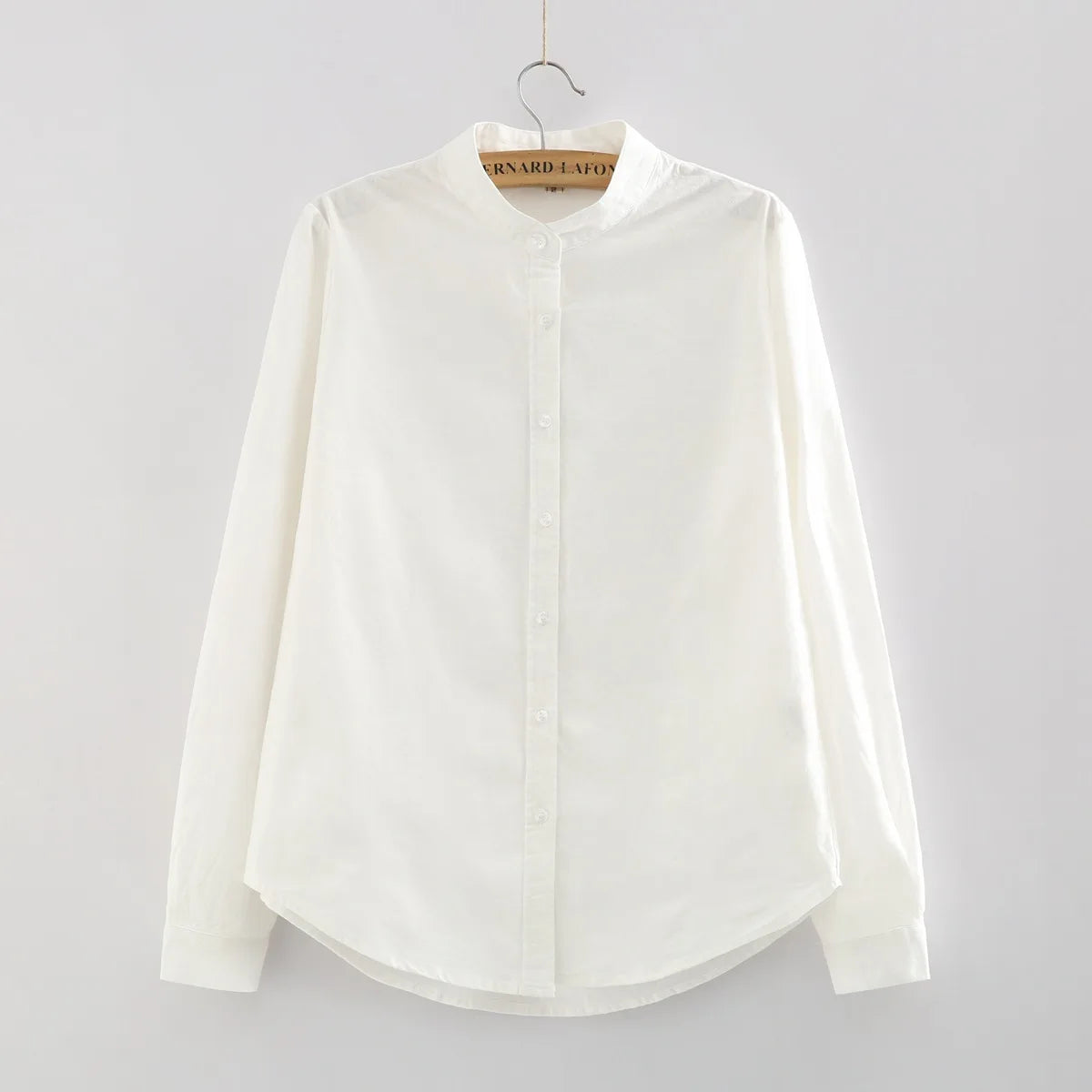 Cotton Stand-Collar Blouse