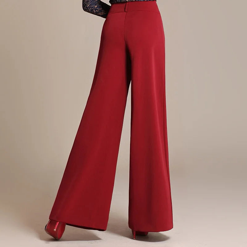 Wide-Leg Spring Twill Trousers