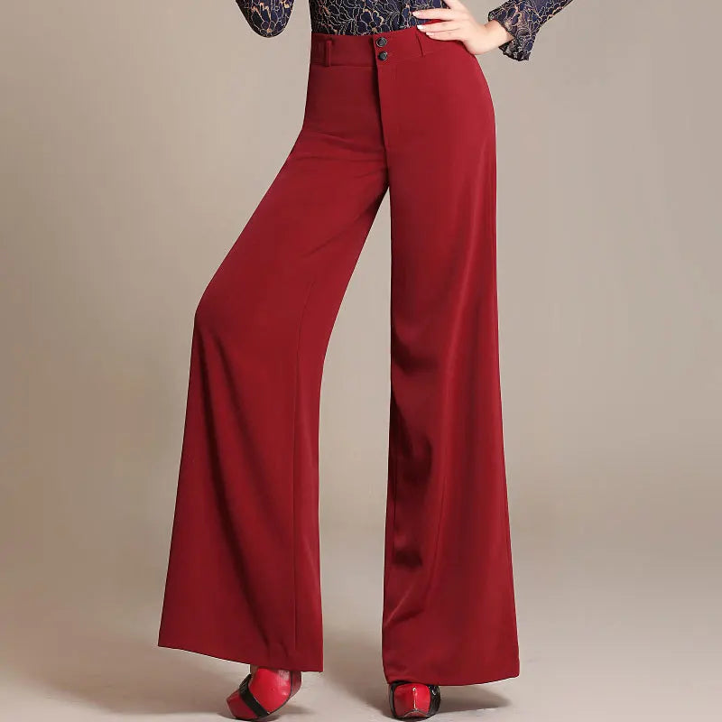 Wide-Leg Spring Twill Trousers