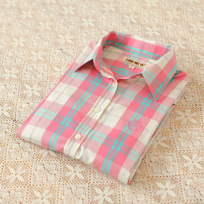 Cotton Plaid Button-Down Shirt