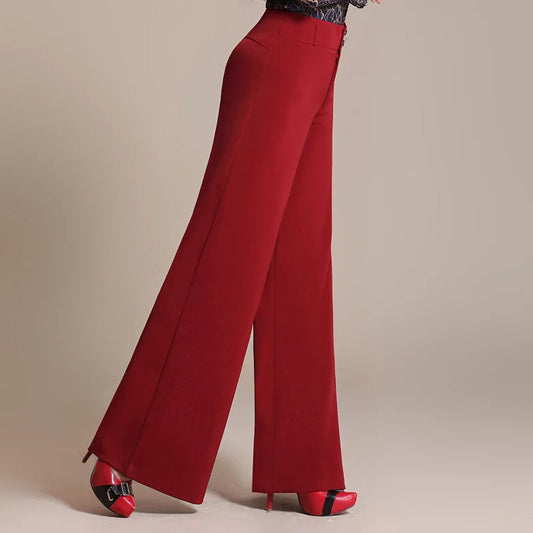 Wide-Leg Spring Twill Trousers