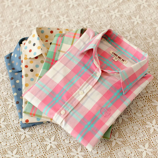 Cotton Plaid Button-Down Shirt