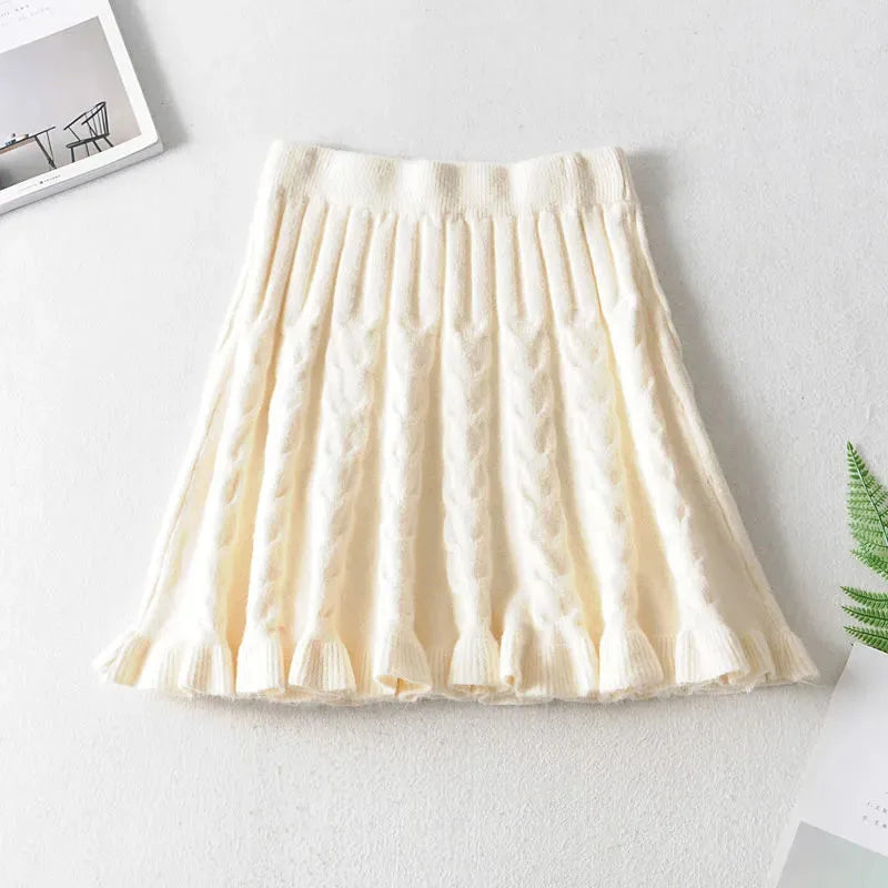 Knit Ruffle Mini Skirt