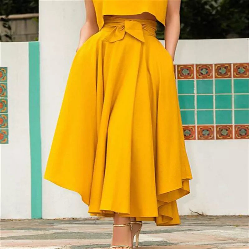 A-Line Midi Wrap Skirt