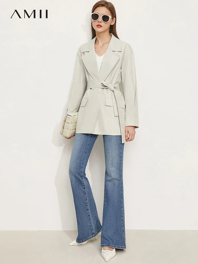 Amii Belted Cotton-Blend Trench Coat