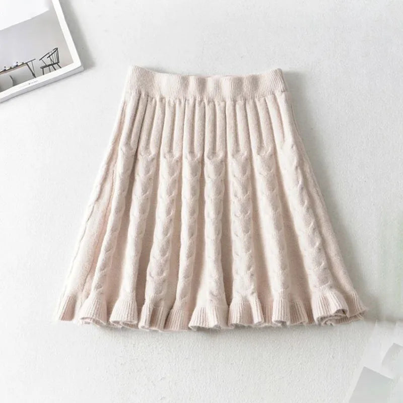Knit Ruffle Mini Skirt