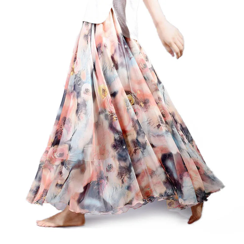 Chiffon Printed Maxi Skirt
