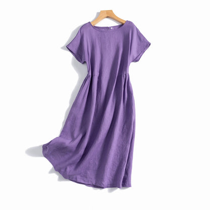 Linen Short-Sleeved Dress
