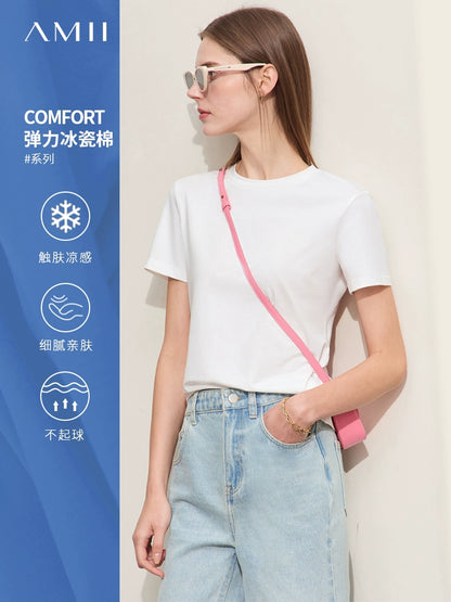 Amii Cotton Short-Sleeved Top
