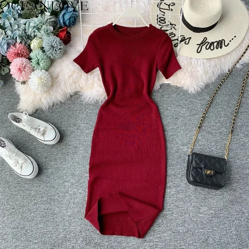 Cotton Knit BodyCon Mini Dress