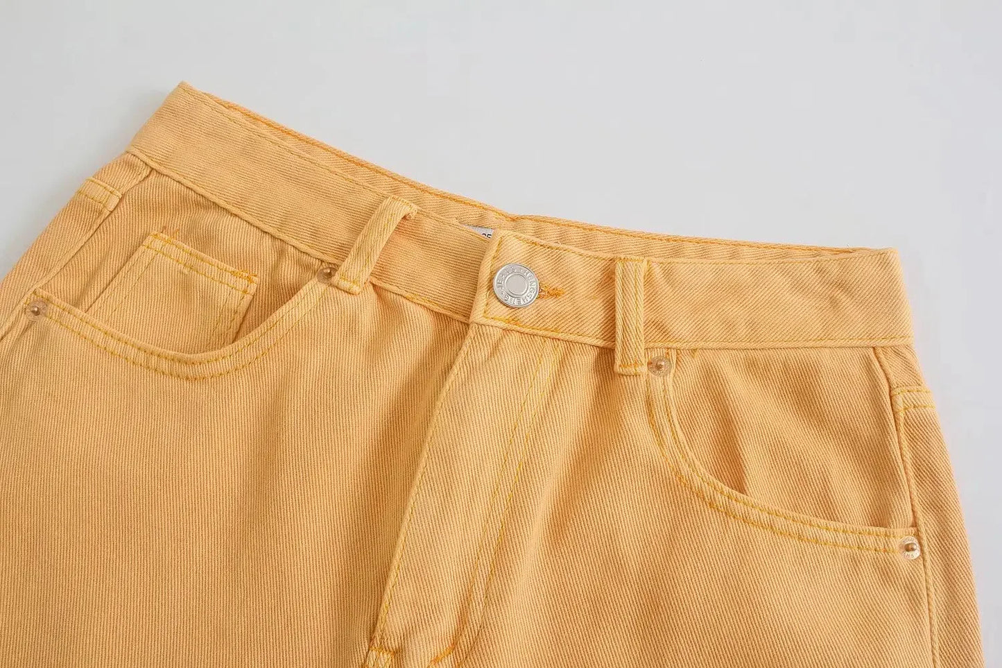 Straight-Leg Frayed Hem Pants
