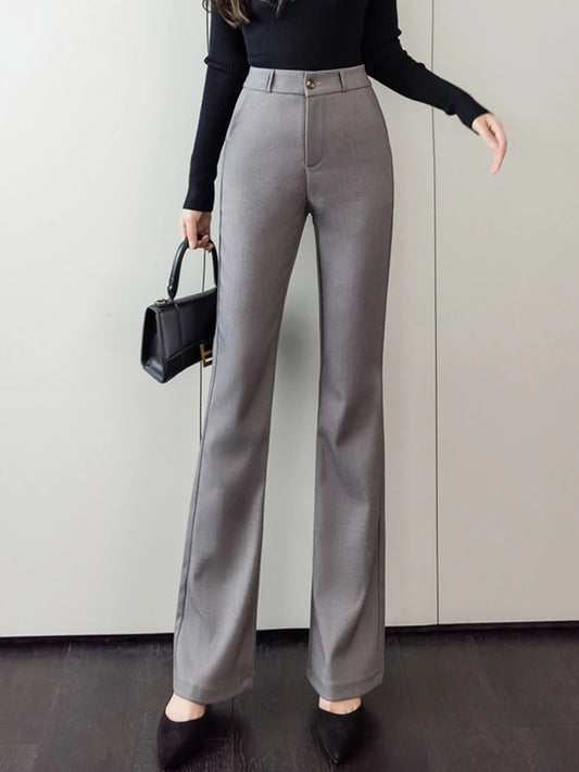 Cotton-Blend Flare Trousers