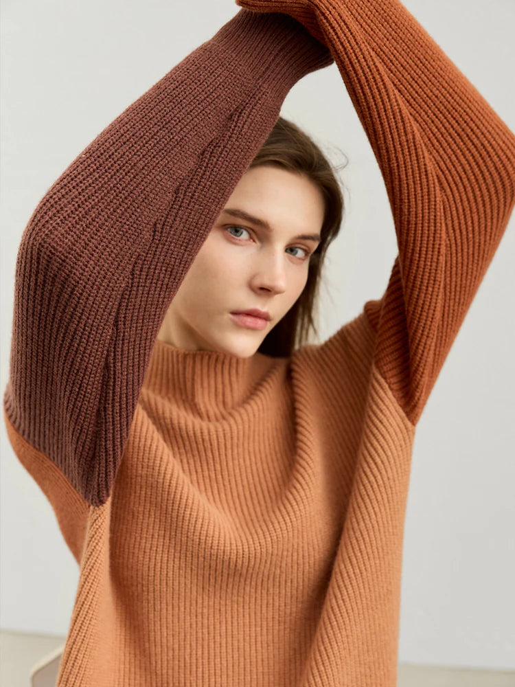 Amii Color Block Relaxed Sweater