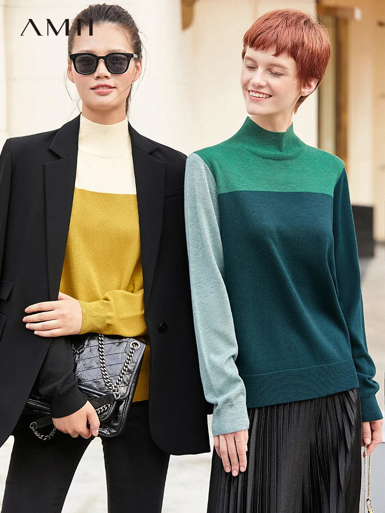 Amii Color Block Turtleneck