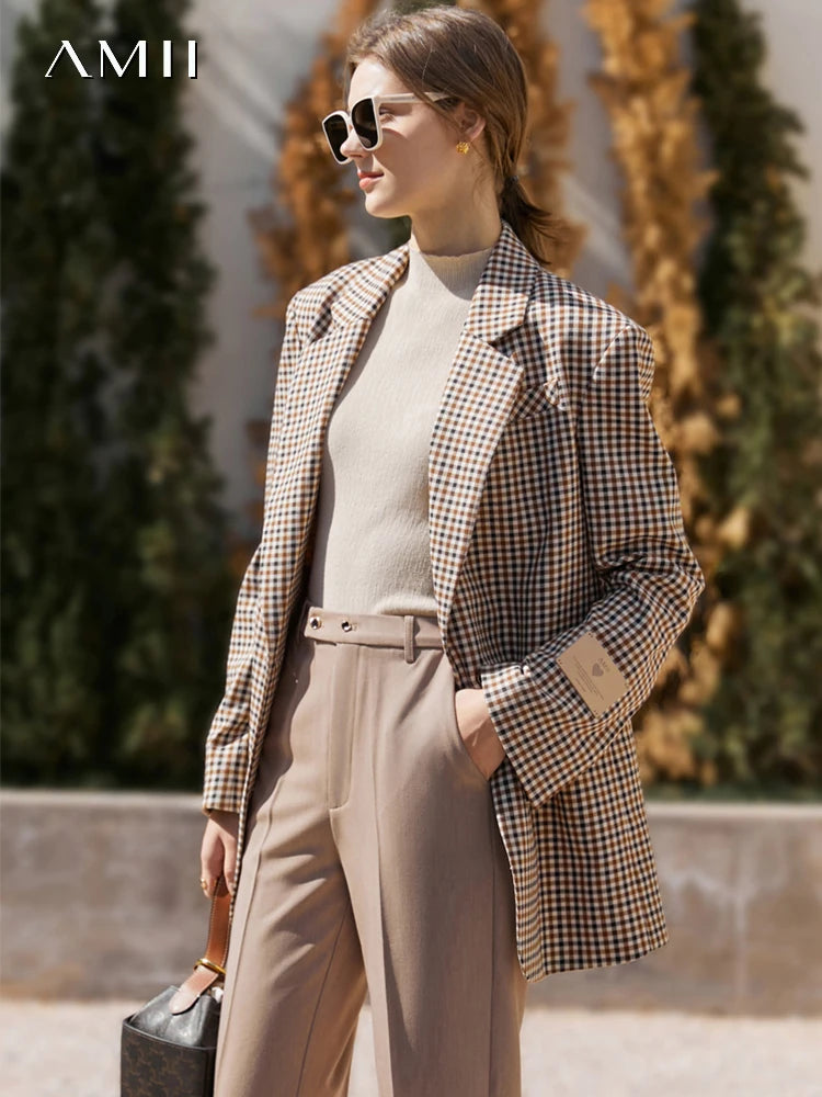 Amii Vintage Plaid Blazer