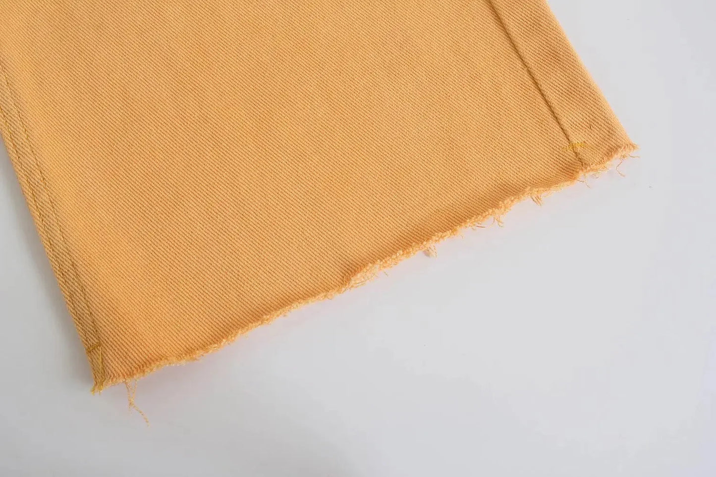 Straight-Leg Frayed Hem Pants