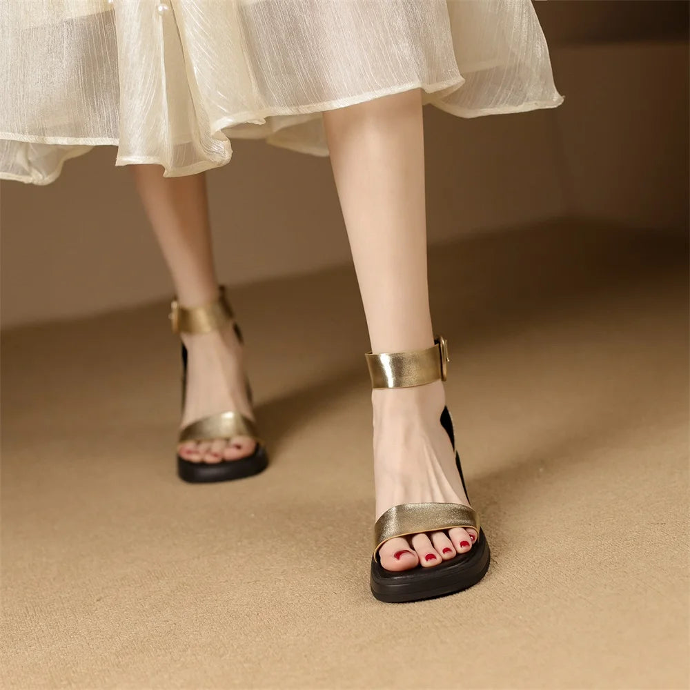 Leather Buckle Sandal