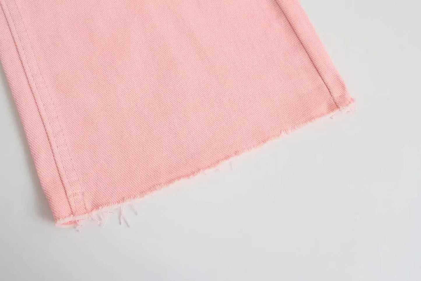 Straight-Leg Frayed Hem Pants