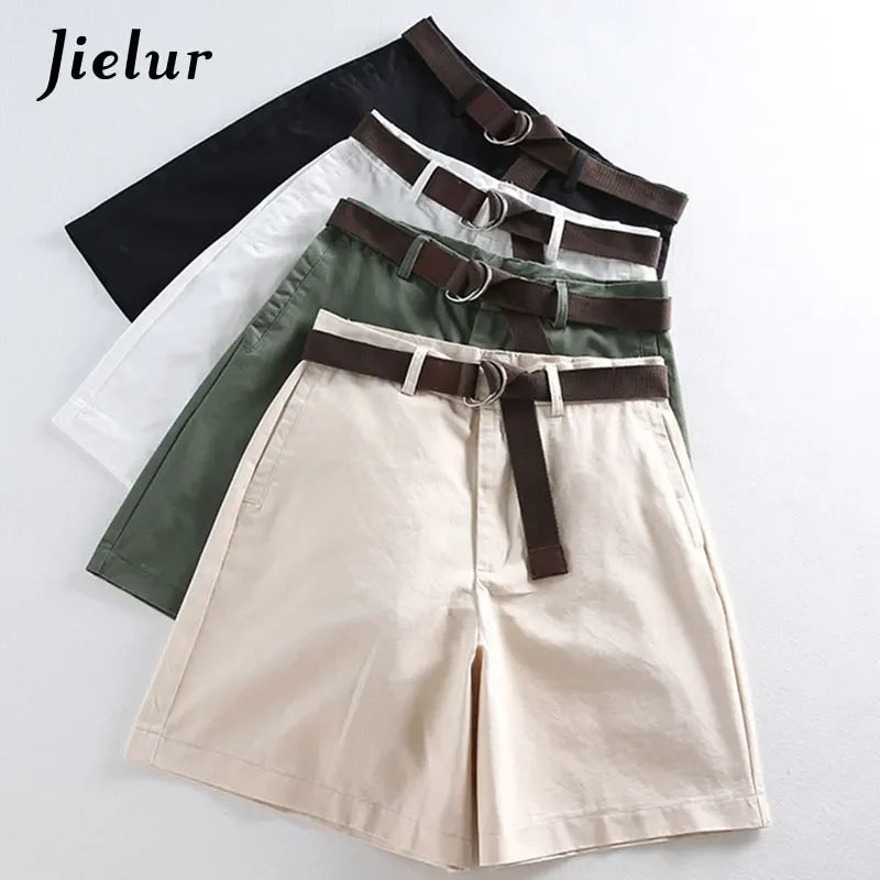Cotton-Blend Khaki Shorts